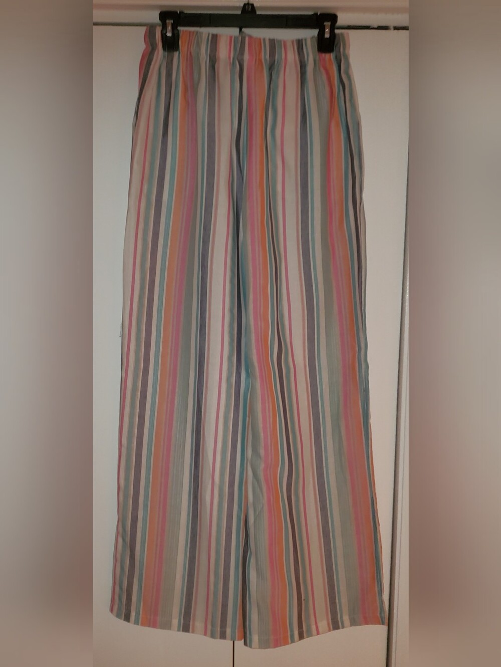 NEW Teal, Navy, Pink Striped Wide Leg pants sz M